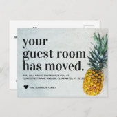 キュートトロピカルビーチパイナップルゲストルームムービング 案内ポストカード (正面/裏面)