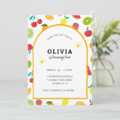 キュートトロピカルフルーツ誕生日サマーテーマ 招待状 (スタンド正面)