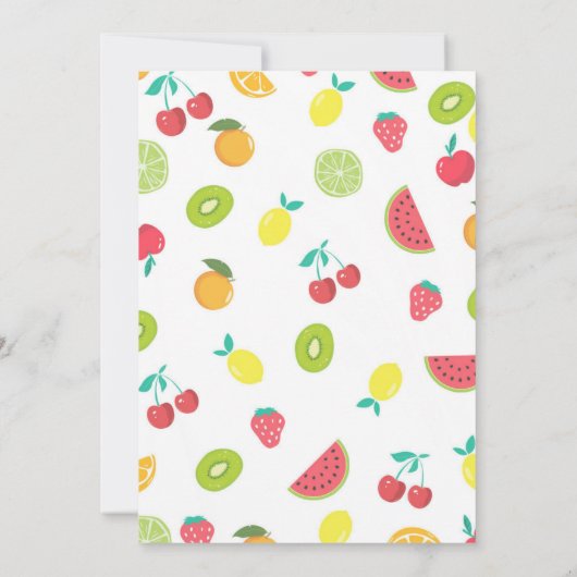 キュートトロピカルフルーツ誕生日サマーテーマ 招待状 (裏面)