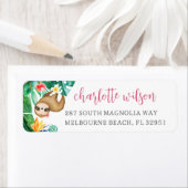 キュートトロピカルフローラスロース差出人住所 ラベル (インサイチュ)