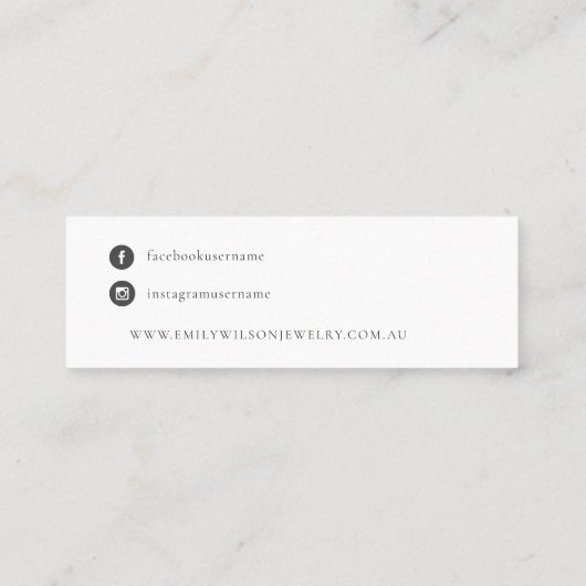 キュートトロピカルボホマンダリンスタッドイヤリングディスプレイ スキニー名刺 (裏面)