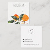 キュートトロピカルボホマンダリンスタッドイヤリングディスプレイ スクエア名刺 (正面/裏面)