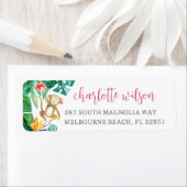 キュートトロピカルモンキー差出人住所 ラベル (インサイチュ)