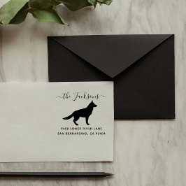 キュートドイツシェパードドッグファミリー差出人住所 ラバースタンプ