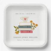 キュートドゥスキースタックストーリーブズフローラブライダルシャワー ペーパープレート (正面)