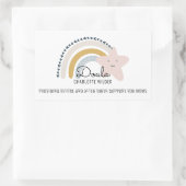 キュートドゥラ助産師水彩虹 長方形シール (バッグ)