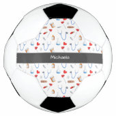 キュートドクターナース医科診療機器ハート サッカーボール (正面)