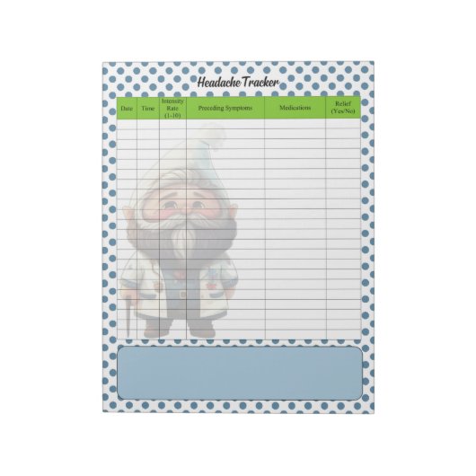 キュートドクター格言をテーマにした頭痛の追跡 ノートパッド (回転)