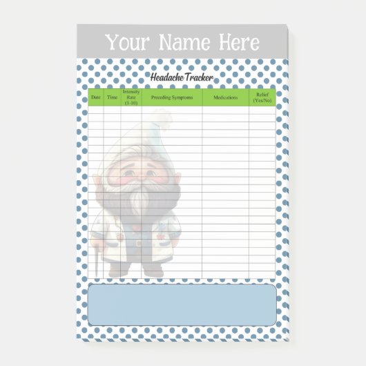 キュートドクター格言をテーマにした頭痛の追跡 ポストイット (正面)