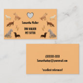 キュートドッグウォーカーペットシッター 名刺 (正面/裏面)