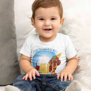キュートドッグオクトーバーフェストビールダシュント トドラーTシャツ