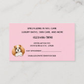 キュートドッググルーミングピンクビジネスアポイントメントカード 予約カード (裏面)