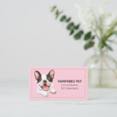 キュートドッググルーミングピンクビジネスアポイントメントカード 予約カード (スタンド正面)
