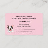 キュートドッググルーミングピンクビジネスアポイントメントカード 予約カード (裏面)