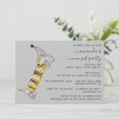 キュートドッグスウィートニューペットパーティーハウスパーティーグレー 招待状 (スタンド正面)