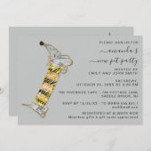 キュートドッグスウィートニューペットパーティーハウスパーティーグレー 招待状 (正面/裏面)