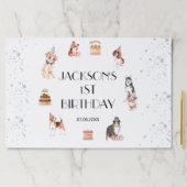 キュートドッグズポー – パーティー誕生日紙ランチョンマット ペーパーパッド (インサイチュ)