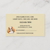 キュートドッグトリマーイエロービジネスアポイントメントカード 予約カード (裏面)