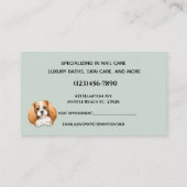 キュートドッグトリマーグリーンビジネスアポイントメントカード 予約カード (裏面)