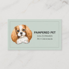 キュートドッグトリマーグリーンビジネスアポイントメントカード 予約カード