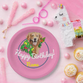 キュートドッグドリーミーゴールデンリトリバー紙プレート ペーパープレート (パーティー)