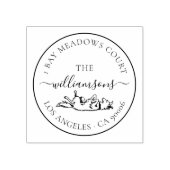 キュートドッグファミリーエレガントカスタム差出人住所 ラバースタンプ (インプリント)