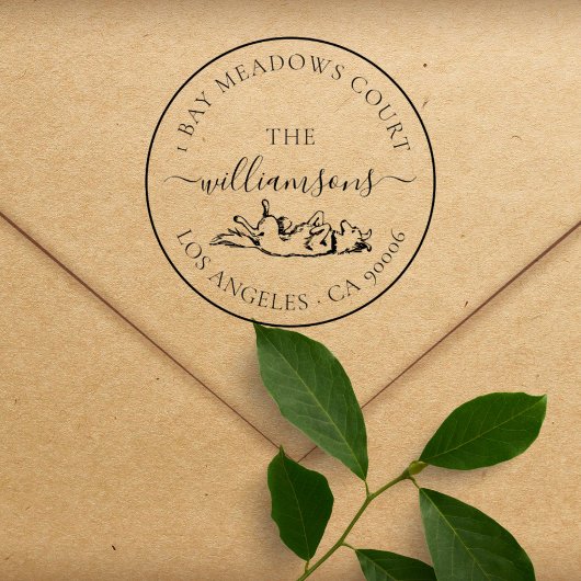 キュートドッグファミリーエレガントカスタム差出人住所 ラバースタンプ