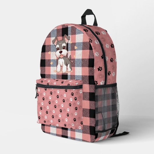 キュートドッグプリントカットソーバッグ プリントバックパック (裏面右端)