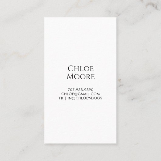 キュートドッグペットシッタードッグウォーカービジネス 名刺 (裏面)