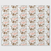 キュートドッグポープリントボーイズ誕生日 ラッピングペーパー (フラット)