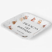 キュートドッグポー – パーティー誕生日スクエア ペーパープレート (傾斜あり)