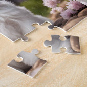 キュートドッグマルチーズ子犬春フローラ名前をカスタムする ジグソーパズル (側面)