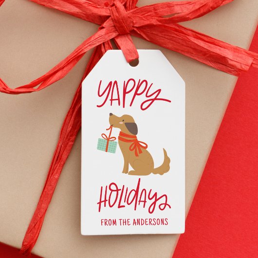 キュートドッグヤッピーホリデーズホリデー ギフトタグ