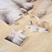 キュートドッグ素晴らしピレネー白い子犬名前をカスタムする ジグソーパズル (側面)