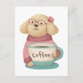 キュートドッグ&コーヒーイラストレーション ポストカード (正面)