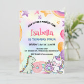 キュートドナッツディノユニコーン誕生日レインボーパーティー セーブザデート (スタンド正面)