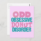 キュートドナッツピンクティール(緑がかった色) ポストカード (正面/裏面)