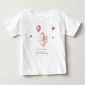 キュートドラゴンガールファースト誕生日 ベビーTシャツ (正面)