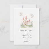 キュートドラゴンキャッスルテーマバースデーパーティー サンキューカード (正面)