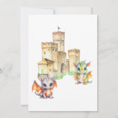 キュートドラゴンズキャッスルフェアヤテール子供の誕生日 招待状 (裏面)