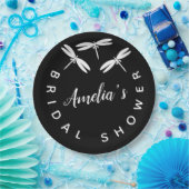 キュートドラゴンフライブラックブライダルシャワー ペーパープレート (パーティー)