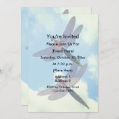 キュートドラゴンフライブルースカイ自然パーティー 招待状 (正面/裏面)