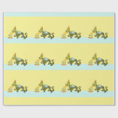 キュートドラゴン誕生日 ラッピングペーパー (フラット)