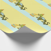 キュートドラゴン誕生日 ラッピングペーパー (角)