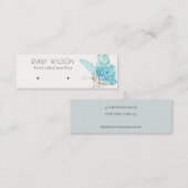 キュートドリーブルーアクアバタフライイヤリングディスプレイ スキニー名刺 (正面/裏面)