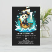 キュートドリーミーパイレーツ誕生日 招待状 (スタンド正面)