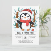 キュートドリーミーペンギンデジタル誕生日 招待状 (スタンド正面)