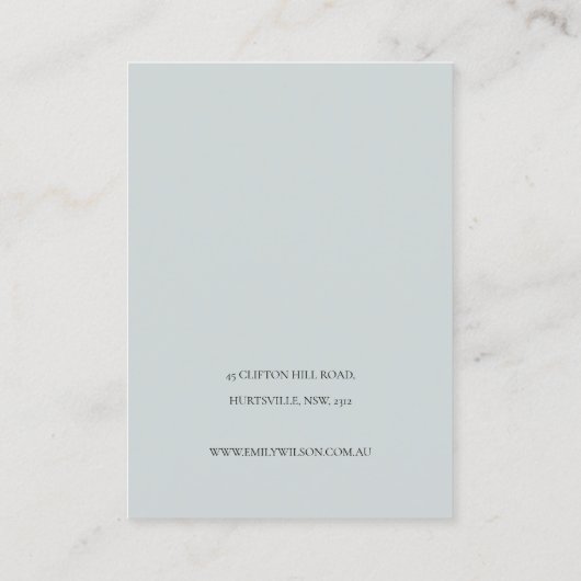 キュートドリーミー赤面アクアバタフライイヤリングディスプレイ 名刺 (裏面)