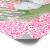 キュートドリームビッグピンクグリッターガールエレファント ポスター (角)