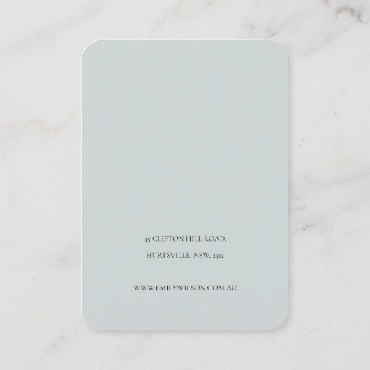 キュートドリーム赤面アクアバタフライネックレスディスプレイ 名刺 (裏面)